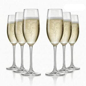 ginoya brothers- Premium Crystal Wine Glasses Hand Blown 400ml / 300ml / 200ml, with Thin Rim and Wide Base for Home Bar & Gifting Ideal for Red Wine, White Wine & Champagne (Pack of 6, 200 ML)