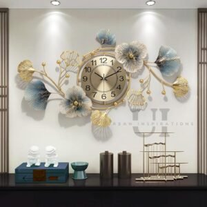 Ubs Metal Wall Clock Big Antique Decorative Stylish Latest Watch & Decoration Design For Home Decor Interior Gold For Bedroom Living Room Dining Office Farm Cafes Restaurant Hotel House Hall Item 70cm
