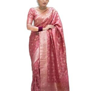 Anjaneya Sarees Kanjivaram Woven Banarasi Silk Saree with Blouse