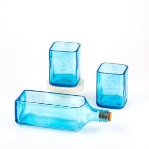 EXPENSIVE Bombay Sapphire Platter with Glasses for Drinking Beer Juice Whisky Cocktail Bar Glasses (Pack of 3), 350 ml