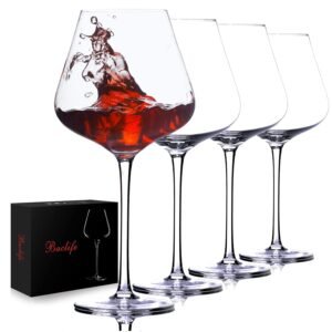 BACLIFE Red Wine Glasses Set of 4, Hand Blown Crystal Wine Glasses, 23oz