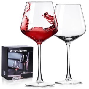 PARACITY Wine Glasses Set, Hand Blown Burgundy Wine Glass for Red and White Wine, 16oz Red Wine Glasses for Women, Men, Wedding and Birthday