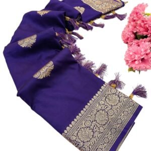 Women's Banarasi Saree Pure Soft Silk Zari Woven Kanjivaram Border Rich Pallu With Blouse Piece