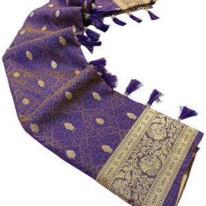 SATIKA VASTRAM Women's Banarasi Silk Saree Pure Tussar Soft Zari Weaving Floral Border Rich Pallu With Blouse Piece