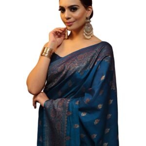 SIRIL Women's Kanjivaram Silk Saree Pure Silk with Blouse