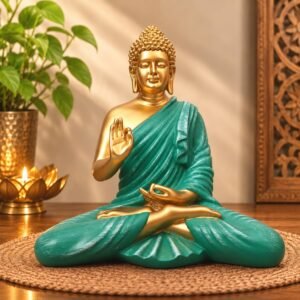 The Advitya Buddha Idol for Home Decor Items |Buddh/Gautam Buddha/Shakyamuni Statue Figurine Showpiece for House Warming Birthday Gift|Home Decoration Items for Living Room|14.5 in. (Sea Green)