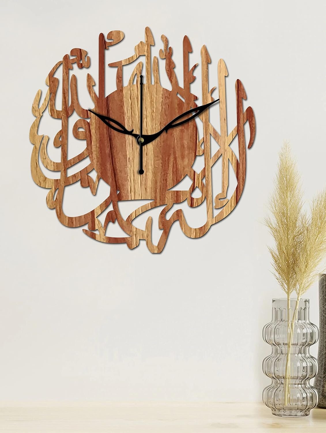 Yami MDF Wood Analog 25 cm X 25 cm Wall Clock (Beige, Without Glass, Small Size) | Wall Clock 005 - Beige -1
