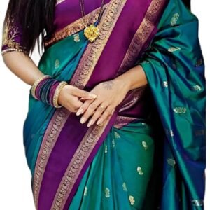 SWORNOF Women's Banarasi silk Saree With Unstitched Blouse Piece