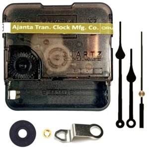 QEWINOX® Combo of Ajanta Mfg. Battery Operated Plastic Ticking Wall Clock Movement Machine with Hands (Made in India 100%) (Black 7)