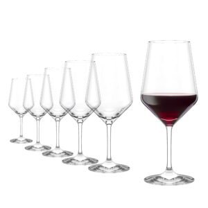 Stölzle Lausitz Bordeaux Red Wine Glasses Set of 6 (REVOLUTION). Dishwasher Safe, Lead-free Crystal Red Wine Glass (22 fl oz). Durable & Elegant Wine Glasses - Genuine Stölzle Wine Glass Set