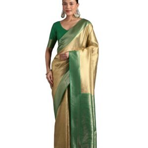 Monjolika Fashion Women's Banarasi Style Soft Silk Saree With Blouse Piece For Wedding (19200_Color)