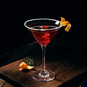 Martini Burgundy Glass 135 ml/Dessert Glasses/Italian Clear Elegant Cocktail Glasses / 6 Pcs Crystal Glass Set - Transparent