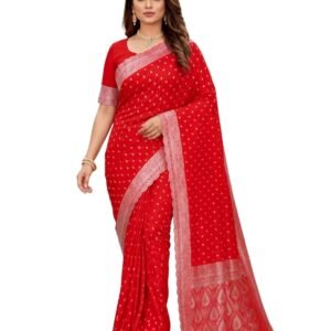 Banarasi Silk Saree for Women With Unstitched Blouse Piece
