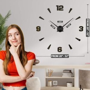 Wall Sticker Clock | Frameless 3D Style Analog Timekeeper | for Livingroom/Bedroom/Office/Home Decor/Gift | Non-Ticking Frameless Analog Watch | Silent Clock Decor (Pack of 1,Multicolor)