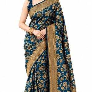 Womens Banarasi Soft Silk Saree Jacquard Art Silk for Women