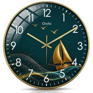 Clock for Bedroom Stylish - Designer Wall Clock with Silent Quartz