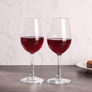 Lawei Italian Premium Wine Glasse Set of 4 | 360 ML Crystal Clear Glass for White or Red Wine Champagne Brandy Burgundy Cocktail Party | Best Gift, Transparent Unique Tableware (Wine Glas,$,., 4)