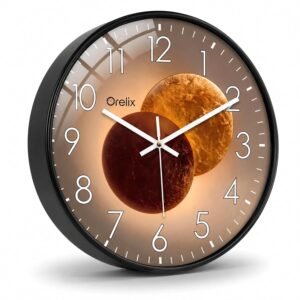 Modern Wall Clock for Hall, 30-cm Silent Sweep Movement Non-Ticking