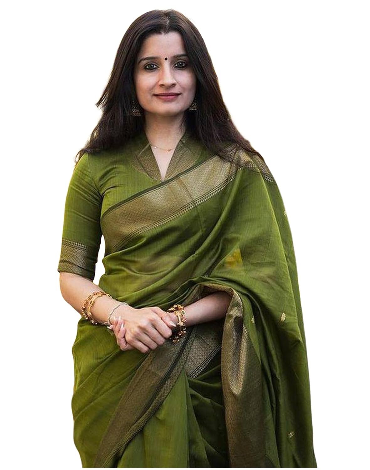 SIRIL Women's Pongal Special Banarasi Silk Saree Soft Kanjivaram Sari With Blouse Piece