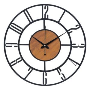 Antique Metal Analog Wall Clock for Home| Big Size Modern Decorative Wall Watch for Home Decor(English Number,40 Cm),Multicolor