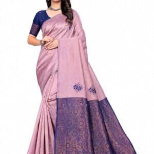 Fashion Women's Kanjivaram Style Soft Silk Banarasi Sarees With Blouse Piece For Women Pure Soft Silk Saree With Blouse Piece For Wedding