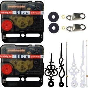 Combo of 2 Quartz Plastic Quartz Sweep and Silent Movement Machine for Wall Designer Metal Clock (Black & White 2)