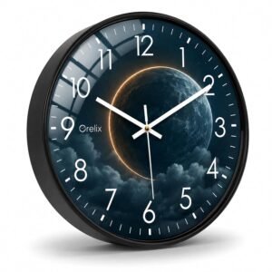 12 Inch Quartz Silent Wall Clock for Bedroom, Living Room, Kitchen, Office