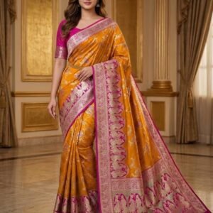 ZITON Women's Trendy Banarasi Kanjivaram Art Silk Saree with Blouse Material