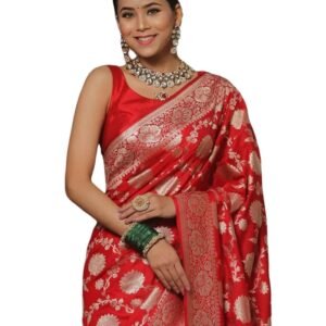 SIRIL Women's Banarasi Silk Saree Pure Silk Saree With Unstitched Blouse Piece