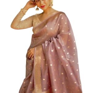 Flosive Women's Banarasi Kanjivaram Cotton Silk Saree With Unstitched Blouse Material
