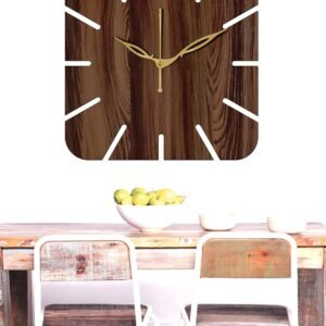 Yami MDF Wood Analog 25 cm X 25 cm Wall Clock (Brown, Without Glass, Small Size) | Wall Clock - 019 Wenge -1
