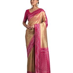 Monjolika Fashion Women's Banarasi Style Silk Saree With Blouse Piece For Festival (19400_Color)