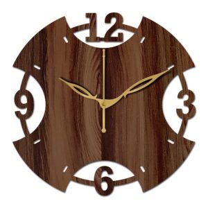 Aum 10" Inch Wooden Wall Clock (Wenge, Small Size, 25cm x 25cm)-003