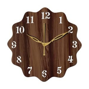 Aum 10" Inch Wooden Wall Clock (Wenge, Small Size, 25cm x 25cm)-018