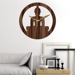 Yami MDF Wood Analog 25 cm X 25 cm Wall Clock (Brown, Without Glass, Small Size) | Wall Clock - 039 Wenge -1
