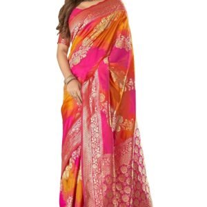 MANOHARI Traditional Most Trendy Heavy Banarasi Silk with Woven Design Fully Jacquard Work 5.5 Meter saree with 0.8 Meter Heavy Embroidery Blouse Piece