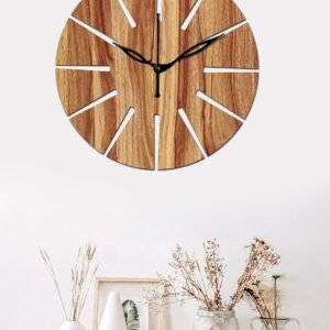 Yami MDF Wood Analog 25 cm X 25 cm Wall Clock (Beige, Without Glass, Small Size) | wall Clock 002 Beige -1