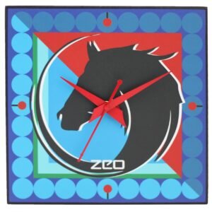 ZEO Analog Wooden Wall Clock, Blue