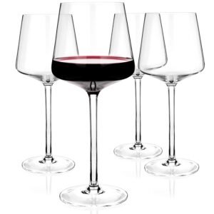 Crystal Wine Glasses 20.5-ounce, Set of 4 - Red or White Wine Large Glasses - Pinot Noir - Burgundy - Bordeaux - 600ml