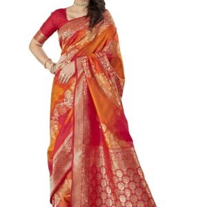 MANOHARI Traditional Most Trendy Heavy Banarasi Silk with Woven Design Fully Jacquard Work 5.5 Meter saree with 0.8 Meter Heavy Embroidery Blouse Piece