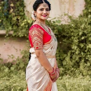 Anjaneya Sarees Designer Kanjivaram Woven Banarasi Silk Saree