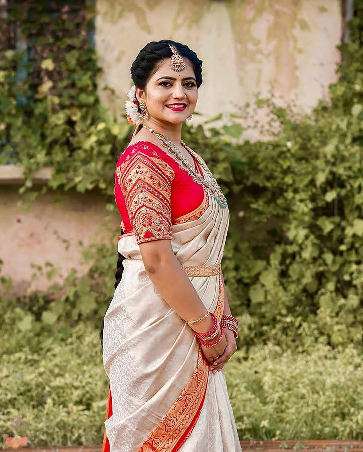 Anjaneya Sarees Designer Kanjivaram Woven Banarasi Silk Saree