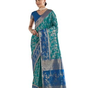 Monjolika Fashion Women's Pure Soft Silk Saree With Blouse Piece For Wedding (16400_Color)