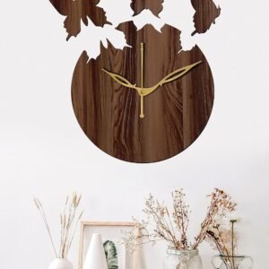 Yami MDF Wood Analog 25 cm X 25 cm Wall Clock (Brown, Without Glass, Small Size) | Wall Clock-031 Wenge -1