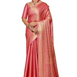 Pure Silk Brocade Mysore Silk womens sarees Banarasi Silk Jacquard With Zari Weaving Heavy Jacquard zari Border an Hend Color pure silk Saree With Rich Pallu, Blouse Piece