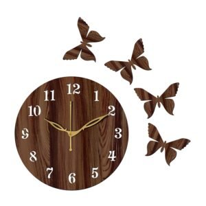 Aum 10" Inch Wooden Wall Clock (Wenge, Small Size, 25cm x 25cm)-001