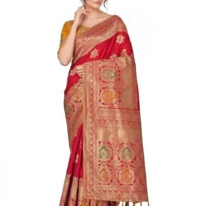 Monjolika Fashion Women's Soft Banarasi Style Silk Saree With Blouse For Wedding(4509_Color)