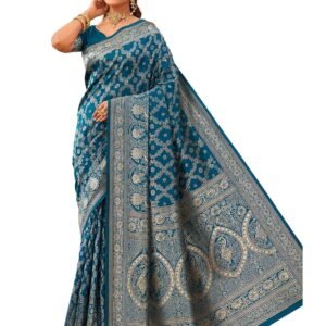 SAMAH Women's Banarasi Silk Saree with Weaving Blouse