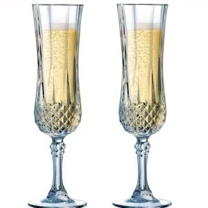Long Champ Wine Glass 155 ML Set of 2 Wine Glass, Whiskey Glass, Classic Style Brandy Glass Diamond Red Wine Glasses, Champagne Cup of Whisky Nordic All Wine Glasses