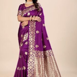 Banarasi Soft Silk Saree Pure Silk with Unstitched Blouse Piece